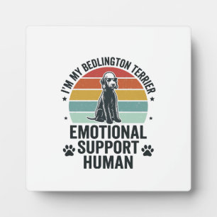 Placa Expositora Perro de apoyo emocional Bedlington Terrier Vintag