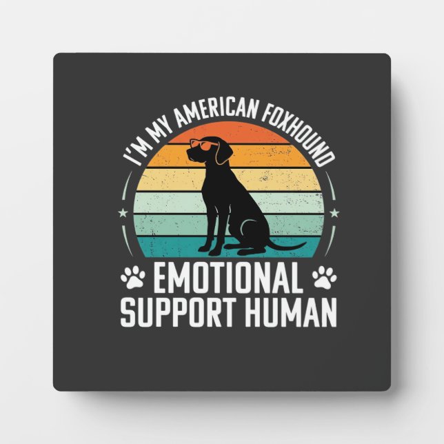 Placa Expositora Perro de apoyo emocional humano Foxhound americano (Frente)