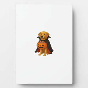 Placa Expositora Perro de Halloween Golden Retriever con Caramelo d