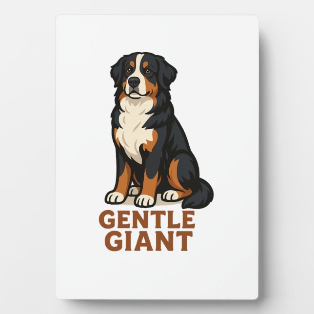 Placa Expositora Perro de montaña Bernés Gigante Gentil. (Frente)