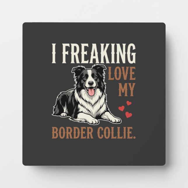 Placa Expositora Perro Divertido Border Collie Amor (Frente)