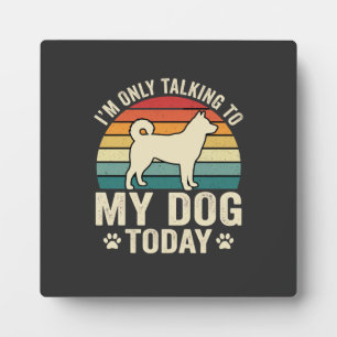 Placa Expositora Perro Divertido Hablando Atardecer Retro