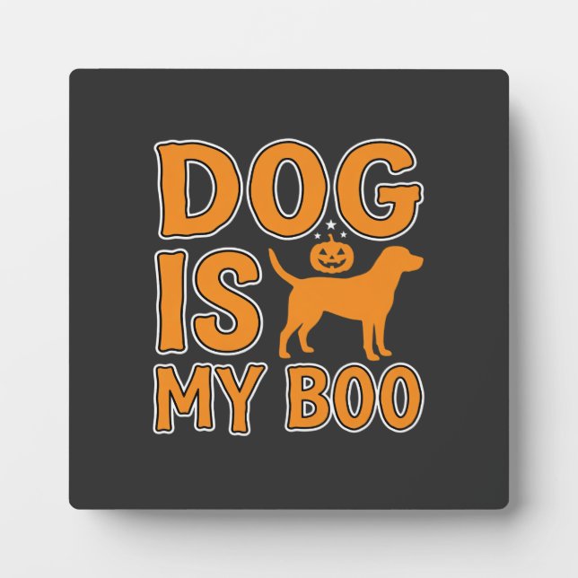 Placa Expositora Perro Es Mi Boo Halloween Perro (Frente)