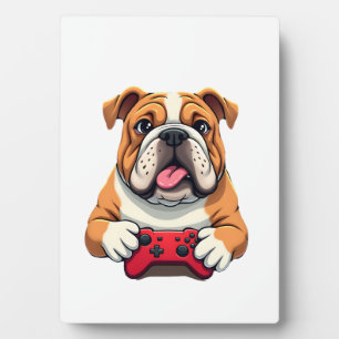 Placa Expositora Perro Juega Videojuegos  (6)
