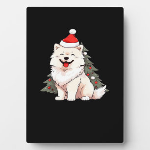 Placa Expositora Perro lindo con sombrero de Santa y camiseta clási