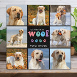 Placa Expositora Perro Me Tenías Horas Del Personalizado 8 Collage<br><div class="desc">Presentamos nuestra placa fotográfica "You Had Me at WOOF", la adición perfecta a la casa de cualquier amante de los perros. Esta placa de perro presenta un diseño moderno retro y bonito, con espacio para hasta 8 fotos de tu amado mascota. Es una gran manera de mostrar a tu amigo...</div>