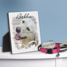 Perro Memorial Foto Paw Corazón Infinito Keepsake