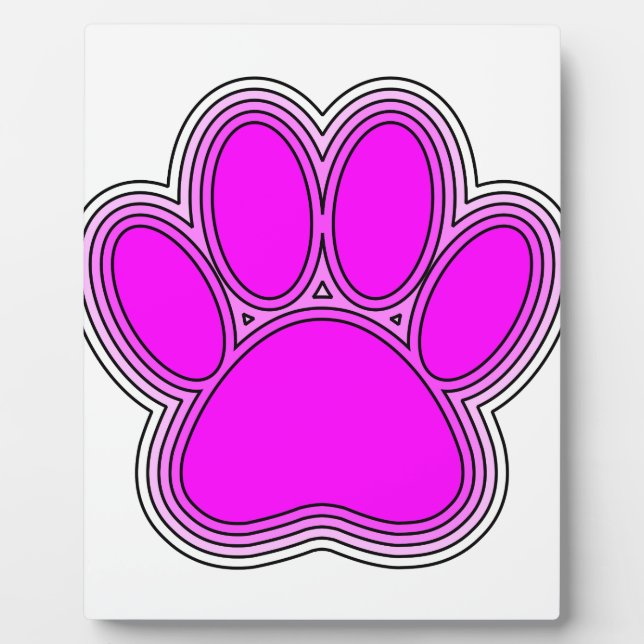 Placa Expositora Perro Paw En Rosa Con Salidas (Frente)