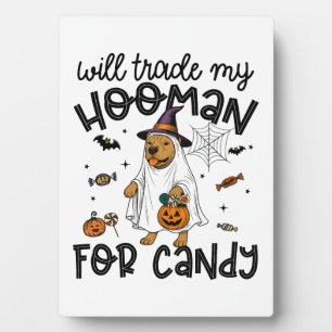 Placa Expositora Perro Pitpull Fantasma Espeluznante de Halloween