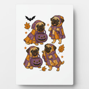 Placa Expositora Perro Pug Fantasma Halloween Espeluznante