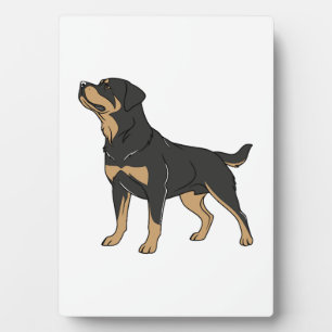 Placa Expositora Perro Rottweiler, Perro Rottweiler de pie