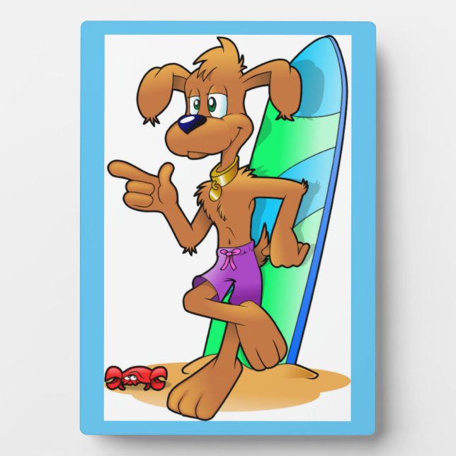 PLACA EXPOSITORA PERRO SURFER (Frente)