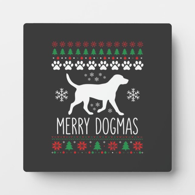 Placa Expositora Perro Vector Navidad Dogmas Alegres (Frente)
