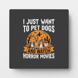 Placa Expositora Perros divertidos de Halloween Vectores de películ