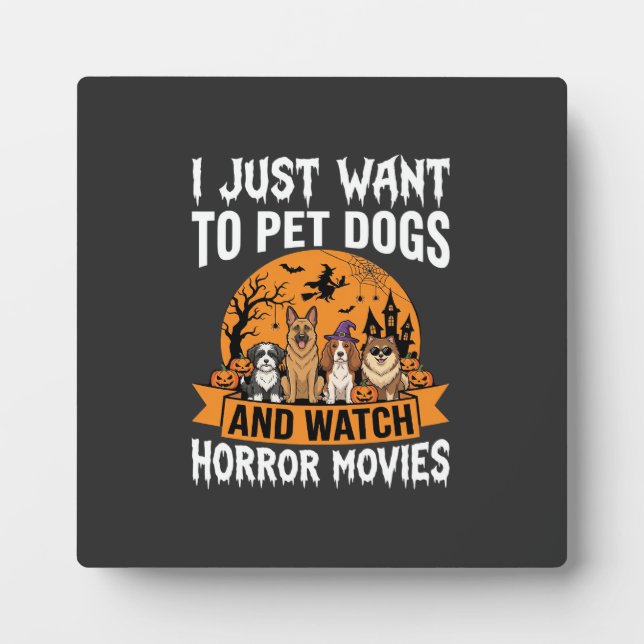 Placa Expositora Perros divertidos de Halloween Vectores de películ (Frente)
