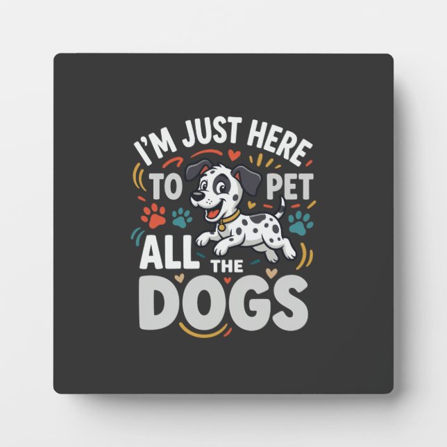Placa Expositora Perros Divertidos Vector Amante de las Mascotas (Frente)