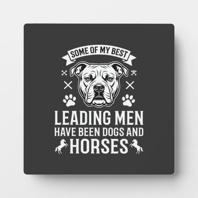 Placa Expositora Perros y caballos liderando hombres (Frente)
