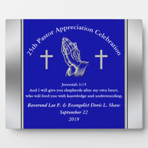 Placa Expositora Personalizable Blue Pastor Appreciación Plaque