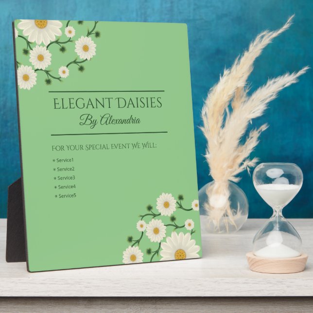 Placa Expositora Personalizable Floral Daisy Event Planner (Lado)