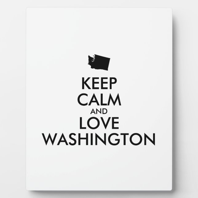 Placa Expositora Personalizable MANTENER LA CALMA Y AMAR A WASHINGT (Frente)