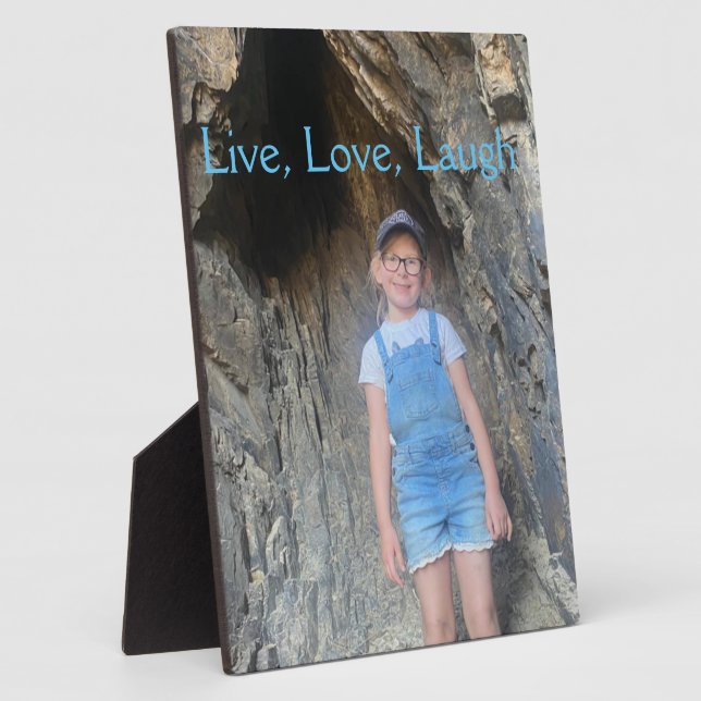 Placa Expositora Personalizable Photo Plaque, Live, Love, Laugh (Lado)