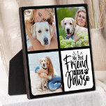 Placa Expositora Personalizado 3 Collage de fotos Mascota Mejor Ami<br><div class="desc">¡Mi mejor amigo tiene garras! Celebra a tu mejor amigo con un personalizado Mascota Collage de fotos Plaque. Cuando tienes tantos recuerdos y fotos divertidos , una foto no es suficiente . Nuestra placa de Perro Photo tiene tres fotos. Ya sea que tengas un cachorro nuevo, o que te rindas...</div>