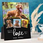 Placa Expositora Personalizado 4 Collage de fotos AMOR personalizad<br><div class="desc">¡Todo Lo Que Necesitas Es Amor Y Perro! Celebra a tu mejor amigo con una placa de Collage de fotos Mascota personalizado. Cuando tienes tantos recuerdos y fotos divertidos , una foto no es suficiente . El marco de la foto de nuestro Collage de fotos Dog tiene cuatro fotos. Ya...</div>