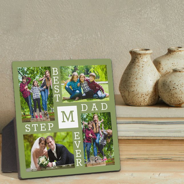 Placa Expositora Personalizado 4 Collage de fotos Mejor Stepdad Eve (Subido por el creador)