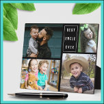 Placa Expositora Personalizado 4 Collage de fotos Mejor tío<br><div class="desc">Placa de collage de fotos con el mejor tío tipografía para personalizar con 4 fotos. La placa fotográfica múltiple hace un regalo único para el tío especial.</div>