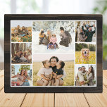PLACA EXPOSITORA PERSONALIZADO 8 COLLAGE DE FOTOS<br><div class="desc">Haz tu propia placa para mostrar fotos con 8 de tus preciados recuerdos de fotos en un collage de fotos de estilo moderno. Simplemente añada tus fotos para la decoración personalizado de fotos en casa o regalo personalizado para la familia y amigos. Presenta un fondo de imagen de marco falso...</div>