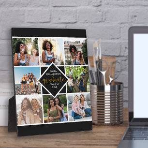 Placa Expositora Personalizado 8 Graduado de Oro del Collage Photo 