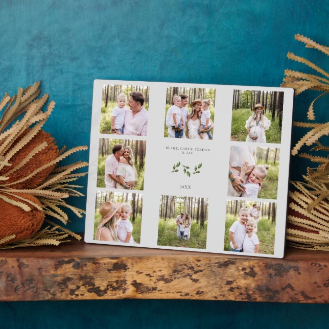 Placa Expositora Personalizado 8 Photo Family Collage Plaque (Lado)