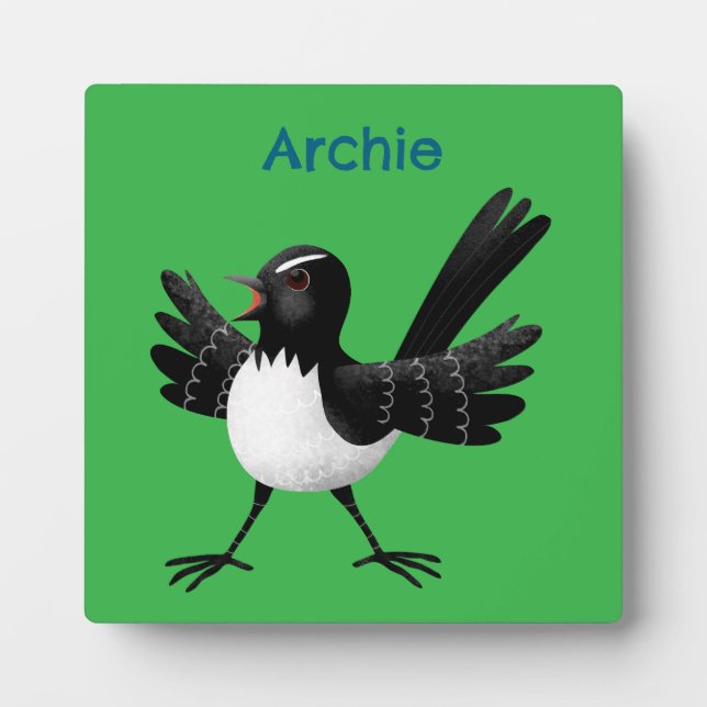 Placa Expositora Personalizado australiano Willie Wagtail personali (Frente)