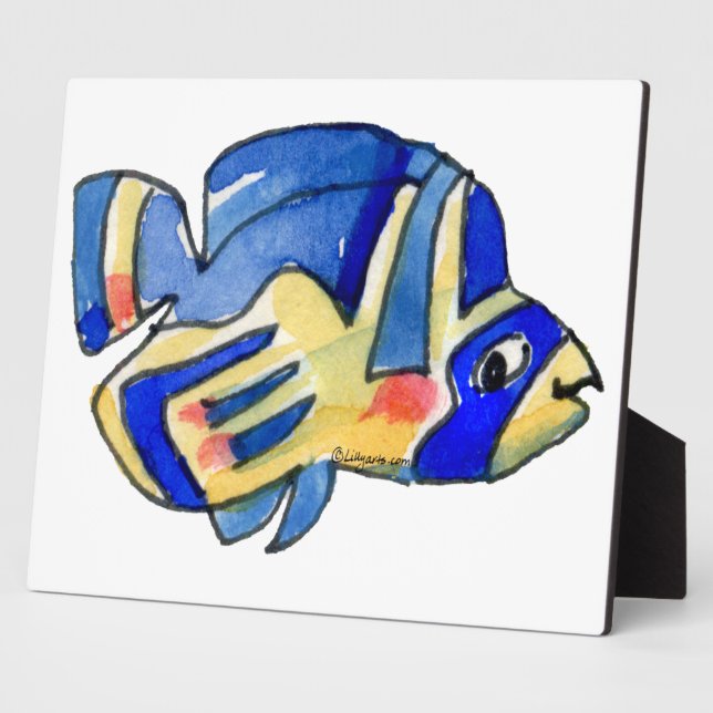 Placa Expositora Personalizado azul mariposa (Lado)