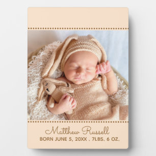 Placa Expositora Personalizado Baby Photo Birth Stats