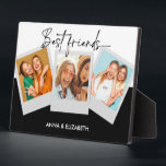 Placa Expositora Personalizado BFF Regalos 3 Collage de fotos Guión<br><div class="desc">Personalizado BFF Regalos 3 Collage de fotos Guión moderno</div>