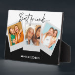 Placa Expositora Personalizado BFF Regalos 3 Collage de fotos Guión<br><div class="desc">Personalizado BFF Regalos 3 Collage de fotos Guión moderno</div>