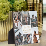 Placa Expositora Personalizado de aniversario de matrimonio románti<br><div class="desc">Collage de placa fotográfica de personalizable de moda para tu esposo,  esposa,  novia o novio en tu celebración del amor. Añade 6 de tu relación favorita,  compromiso o fotos de bodas y pide un regalo romántico para tu pareja. Una hermosa impresión personalizada llena de recuerdos.</div>
