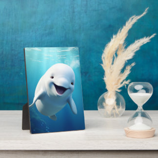 Placa Expositora Personalizado de ballenas Beluga Océano Ártico ver