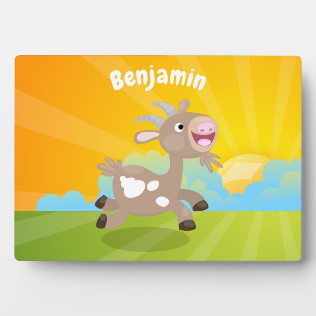 Placa Expositora Personalizado de cabra alegre (Frente)