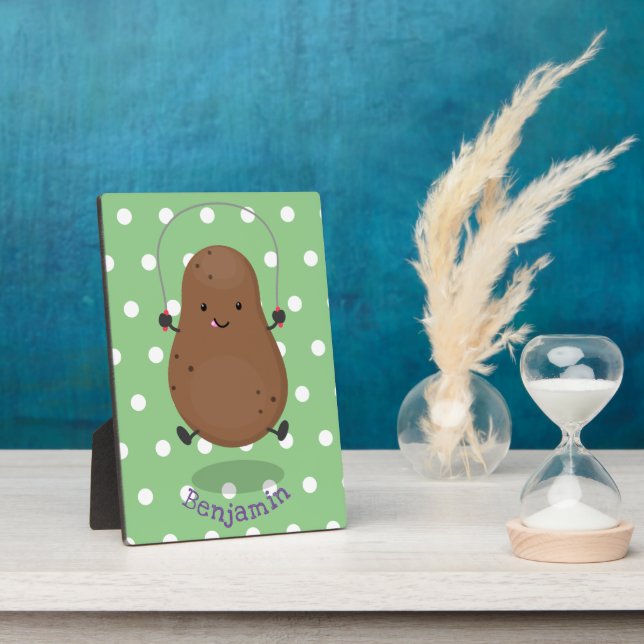 Placa Expositora Personalizado de cuerda de saltar de patata feliz (Lado)