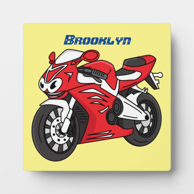 Placa Expositora Personalizado de motocicleta roja (Frente)
