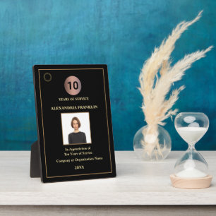 Placa Expositora Personalizado De Oro Con Logotipo De Foto De Años 