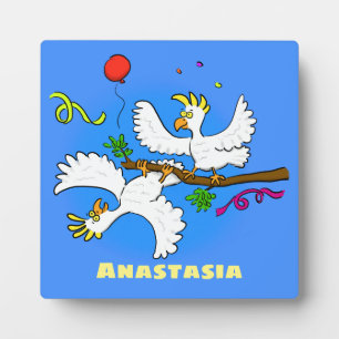 Placa Expositora Personalizado de pájaros de cacatúa graciosa