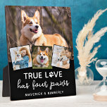 Placa Expositora Personalizado de Perro 4 Collage de fotos Mascota<br><div class="desc">¡El Verdadero Amor Tiene Cuatro Palas! Celebra a tu mejor amigo con una placa de colección de fotos de perro y un personalizado único. Sorprende a tu amante favorito del perro, ya sea un cumpleaños, el día de la madre, día de San Valentín o Navidades con este lindo marco de...</div>