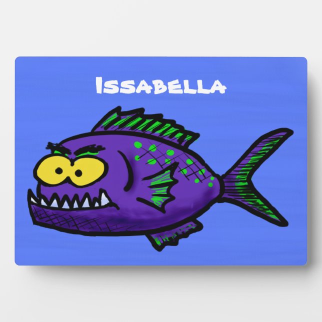 Placa Expositora Personalizado de pescado piraña (Frente)