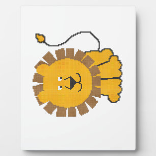 Placa Expositora Personalizado de puntos cruzados divertidos Lion