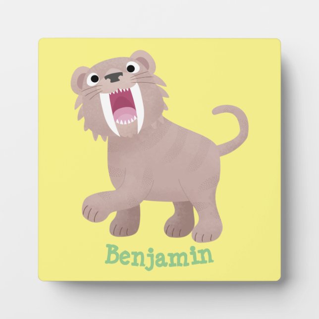 Placa Expositora Personalizado de Smilodon del tigre dientes de Cut (Frente)