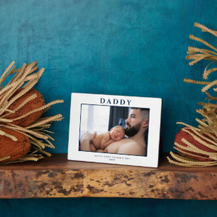 Placa Expositora Personalizado el Día del Primer Padre, azul y blan