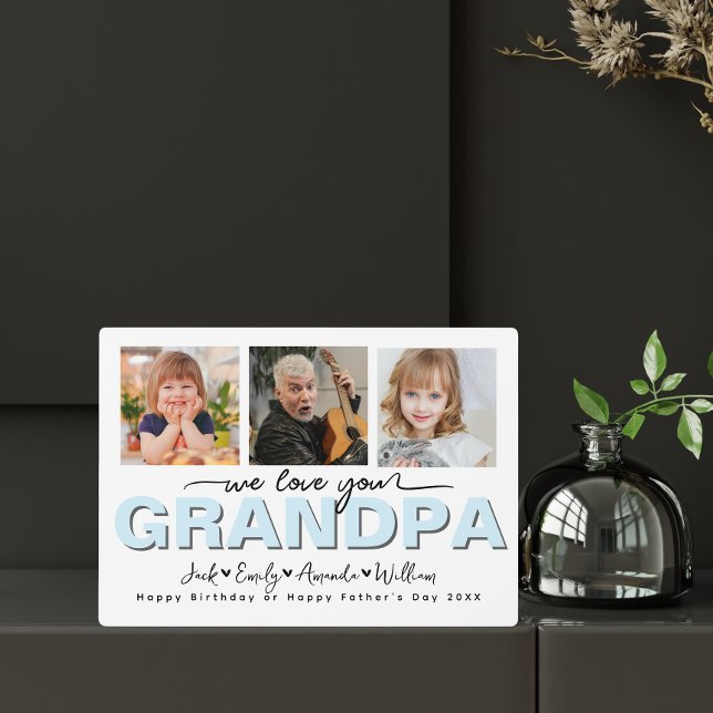 Placa Expositora Personalizado Elegant Te amamos el collage de foto (Subido por el creador)